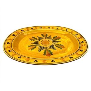 Rare Antique Ridgways Bedford Ware Mustard Yellow Platter 17” England 1900s